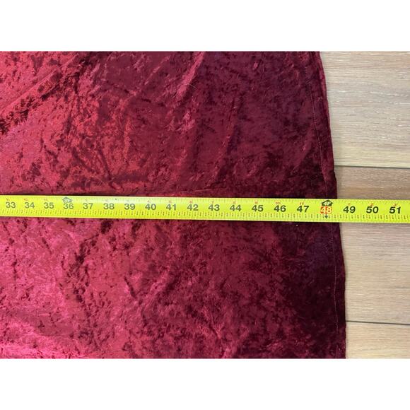 Vintage 80s Molly Malloy Size 8 Crushed Velvet Maroon Red Midi Dress Open Back - Picture 9 of 13